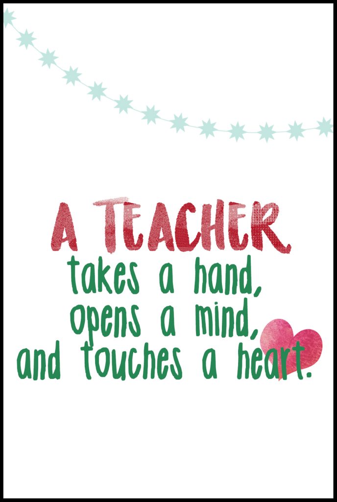 A Teacher Takes Hand Card