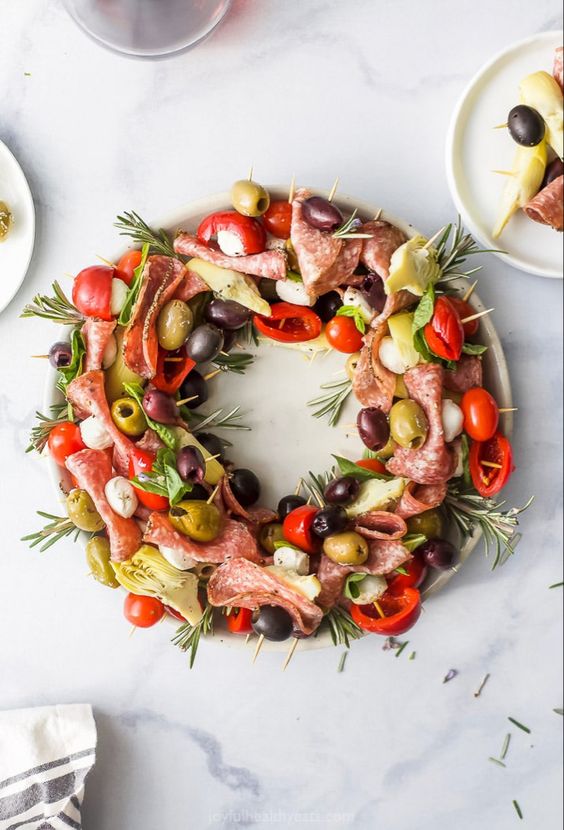 Christmas Wreath Antipasto Skewers Joyful Healthy Eats