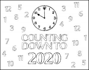 Counting Down to 2020 Printable New Year's Eve Placemat