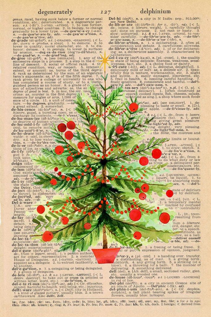 Free Christmas Dictionary Page Printable Christmas Tree Preview