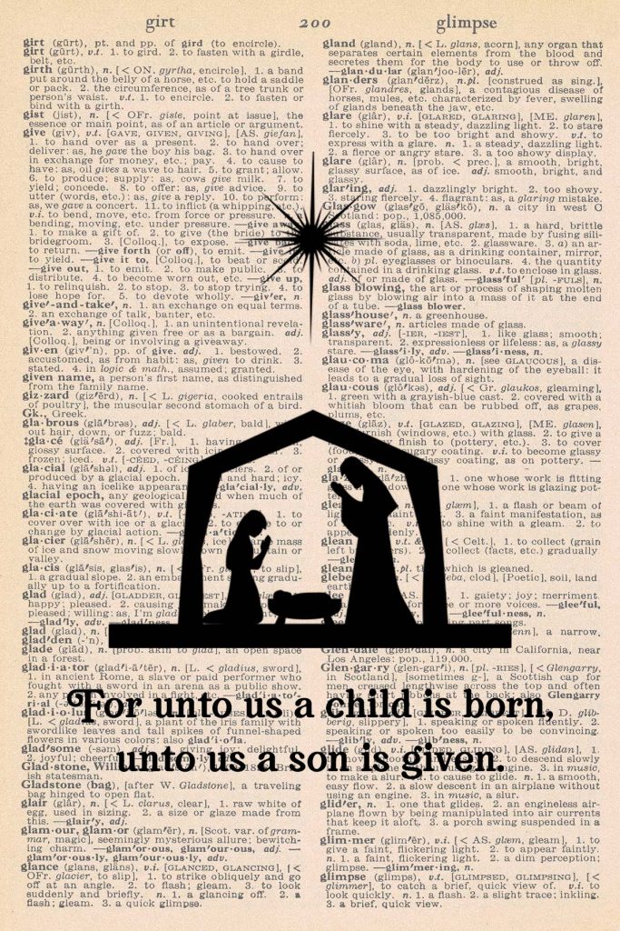 Free Christmas Dictionary Page Printable Nativity Silhouette Preview