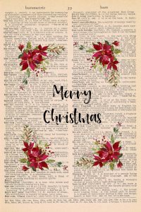 Free Christmas Dictionary Page Printable Poinsettias Preview