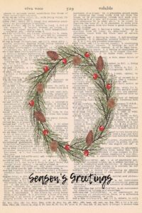 Free Christmas Dictionary Page Printable Wreath Preview