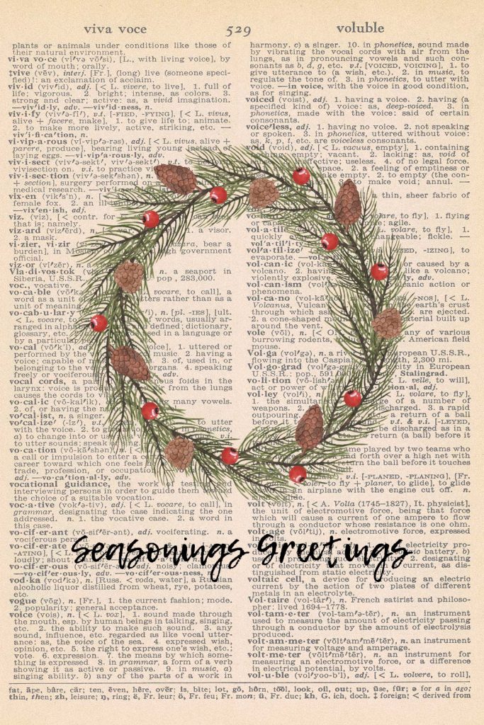 Free Christmas Dictionary Page Printable Wreath Preview