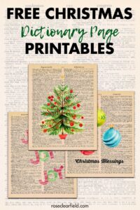 Free Christmas Dictionary Page Printables