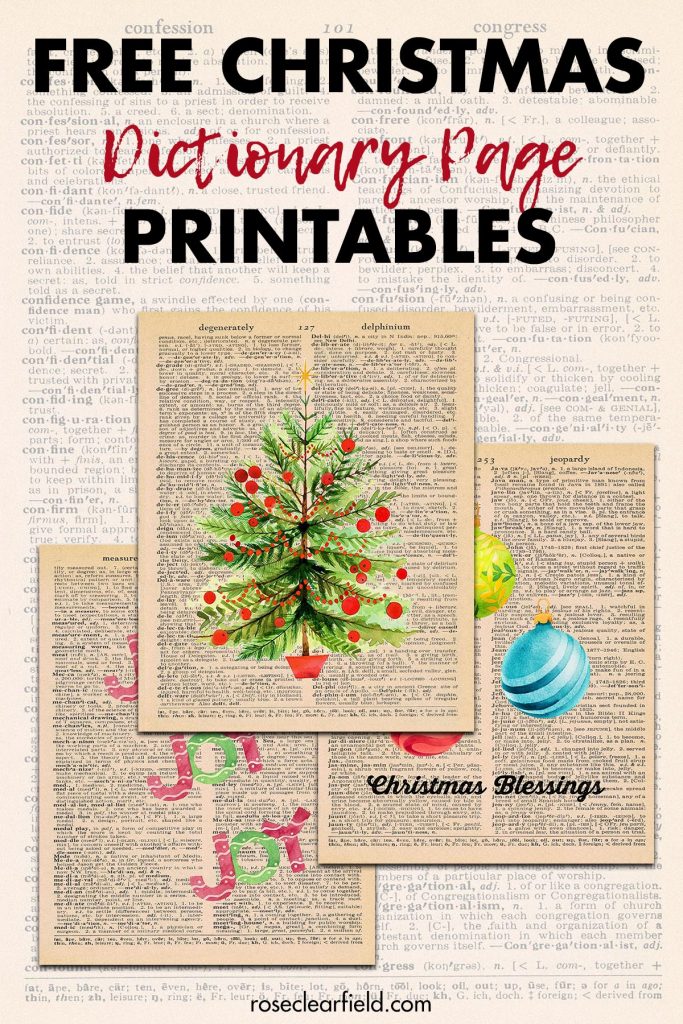 Free Christmas Dictionary Page Printables