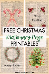 Free Christmas Dictionary Page Printables
