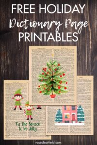 Free Holiday Dictionary Page Printables