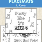 Free Printable New Year's Eve Placemats to Color