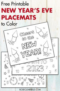 Free Printable New Year's Eve Placemats to Color