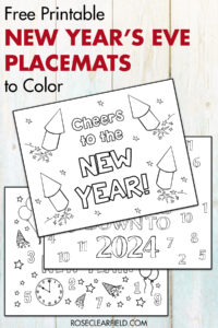Free Printable New Year's Eve Placemats to Color