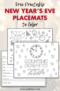 Free Printable New Year's Eve Placemats to Color