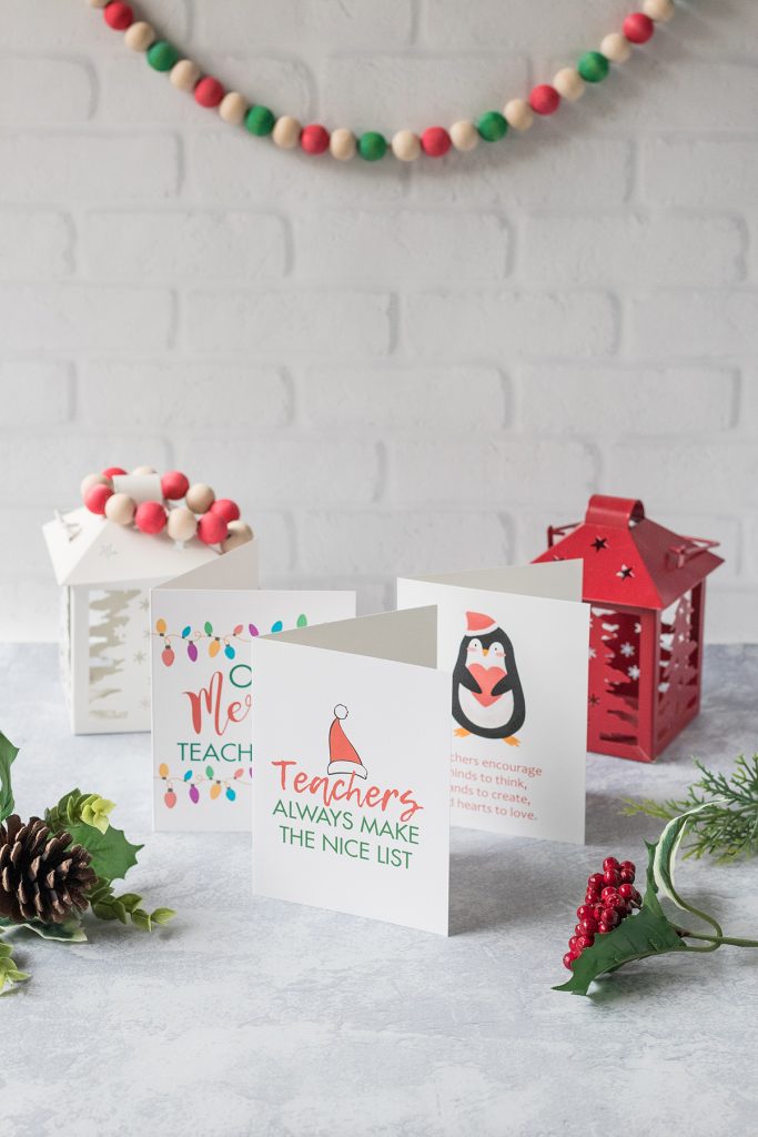 Free Printable Teacher Thank You Christmas Cards