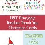 Free Printable Teacher Thank You Christmas Cards