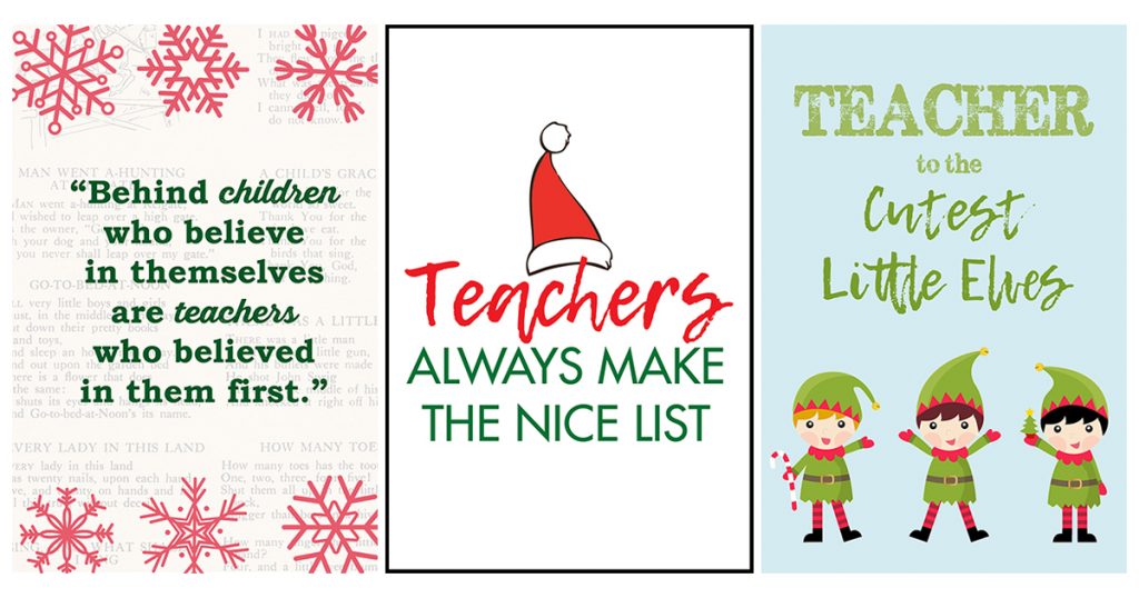 Free Printable Teacher Thank You Christmas Card Rose Clearfield