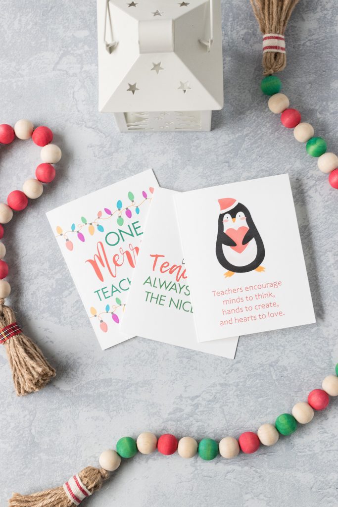 Free Printable Teacher Thank You Christmas Cards