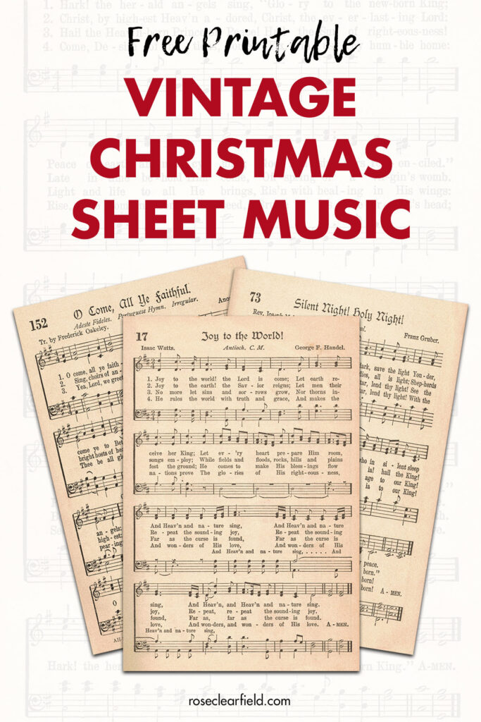 Free Printable Vintage Christmas Sheet Music • Rose Clearfield Free Printable Vintage Christmas Sheet Music • Rose Clearfield
