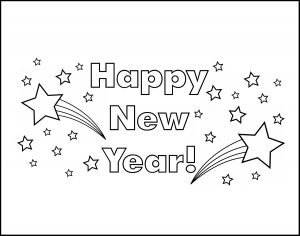 Happy New Year Shooting Stars Printable New Year's Eve Placemat
