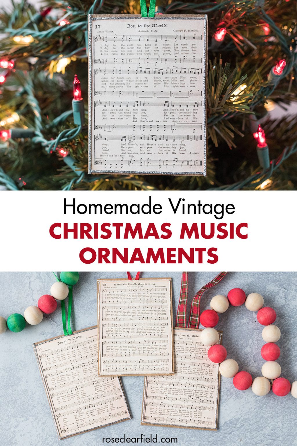 DIY Vintage Christmas Music Ornaments • Rose Clearfield