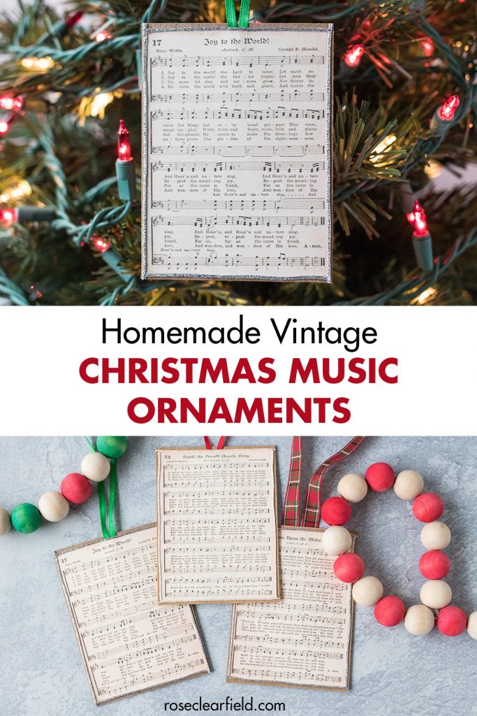 Homemade Vintage Christmas Music Ornaments