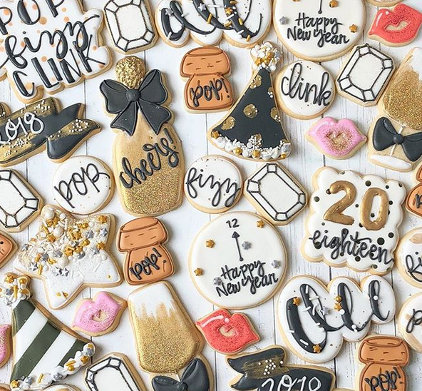 New Year's Eve Cookies The Cookie Kitchen on Instagram