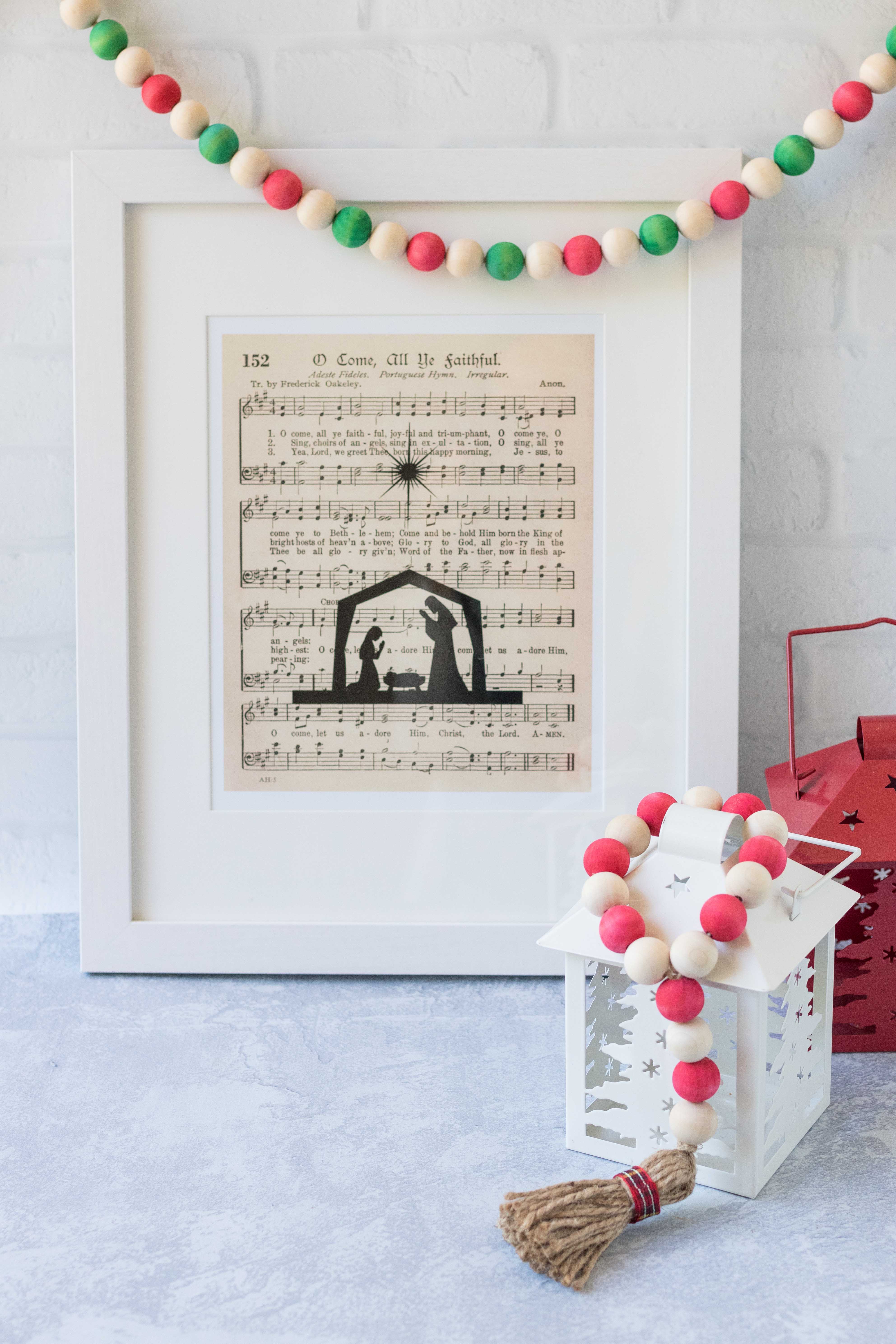 O Come All Ye Faithful Vintage Sheet Music Framed Wall Art