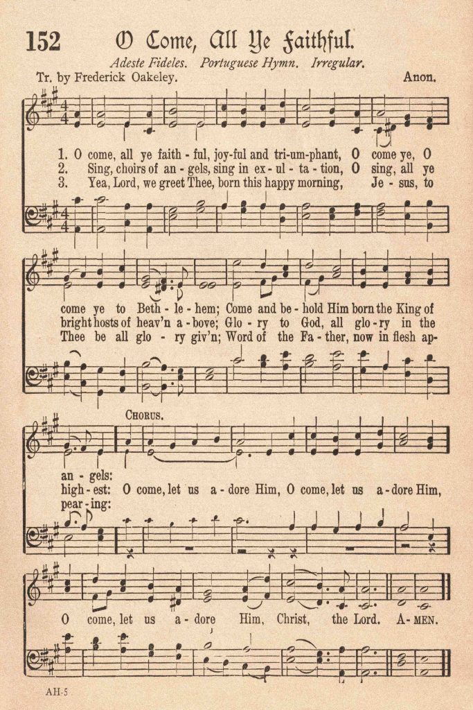 Oh Come All Ye Faithful Final Vintage Christmas Sheet Music Hymn