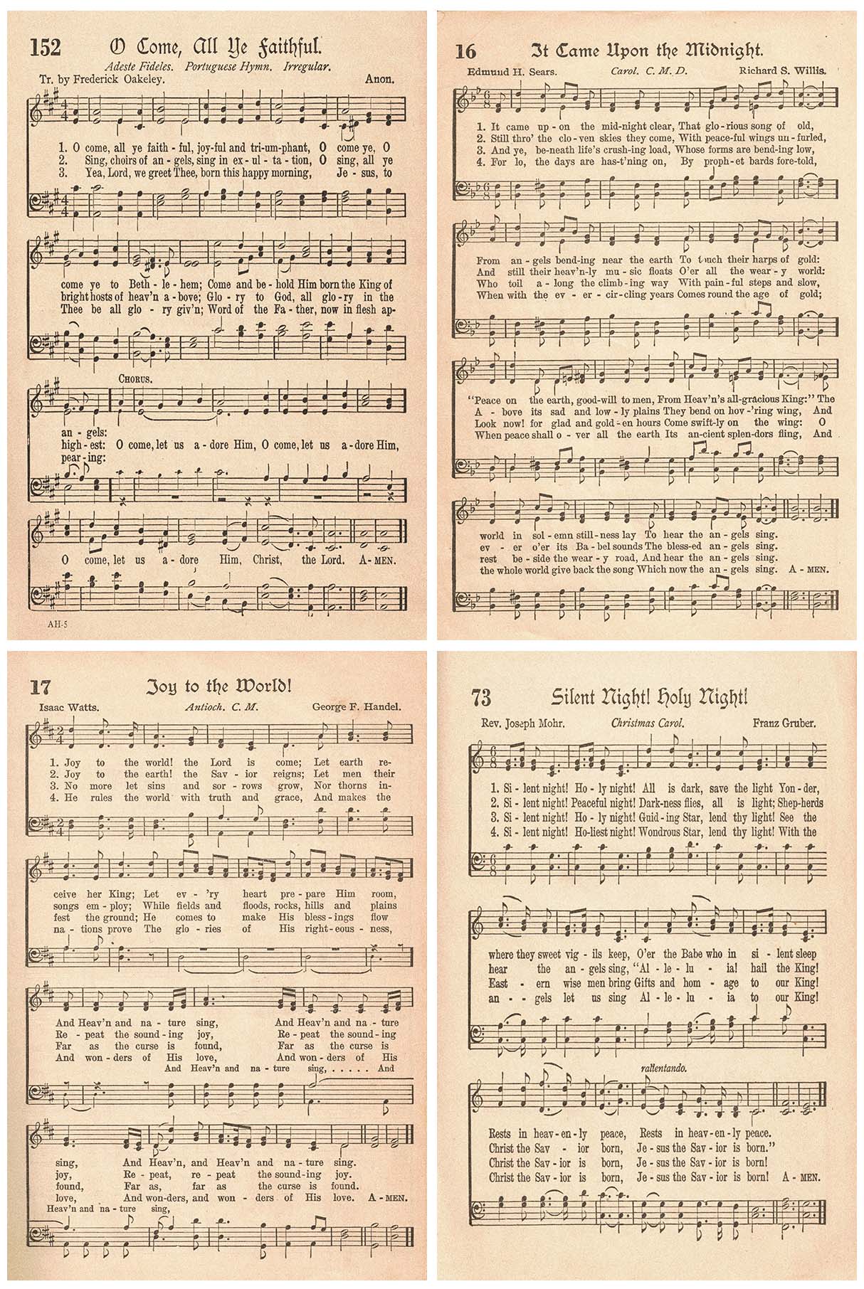 Free Printable Vintage Christmas Sheet Music Hymns • Rose Clearfield