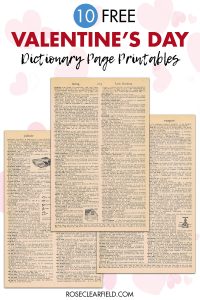 10 Free Valentine's Day Dictionary Page Printables