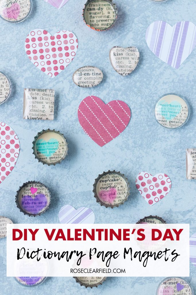 DIY Valentine's Day Dictionary Page Magnets