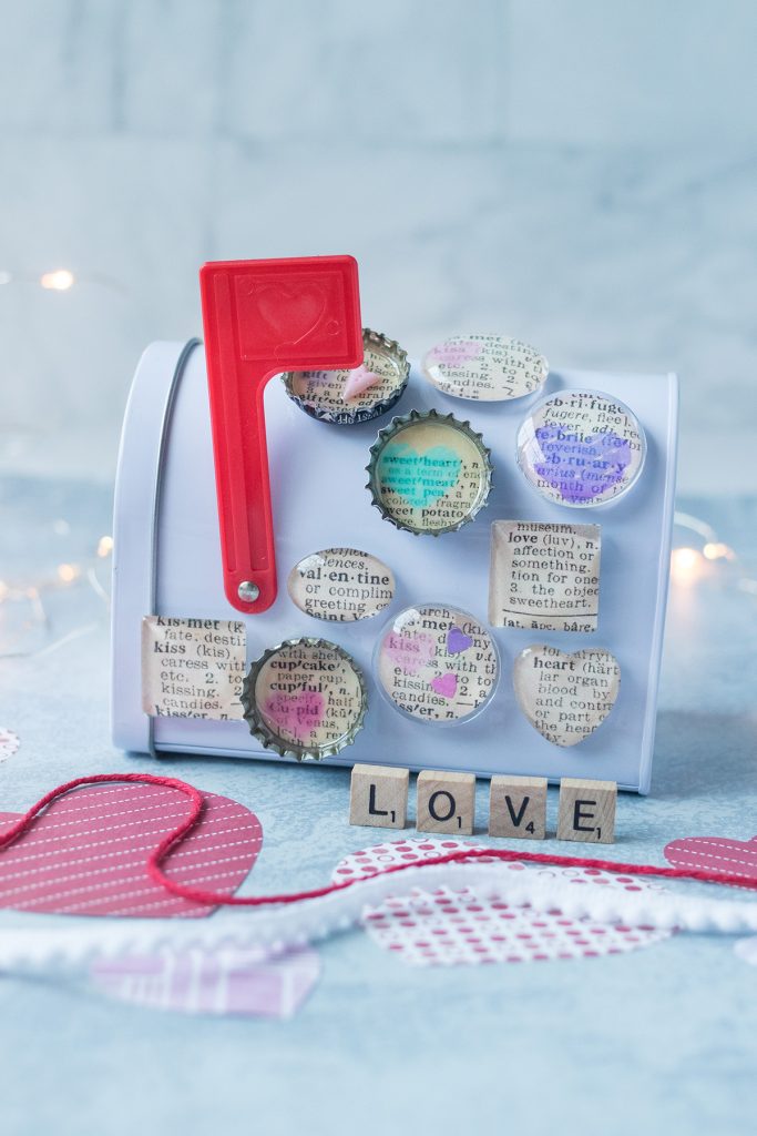 DIY Valentine's Day Dictionary Page Magnets Rose Clearfield