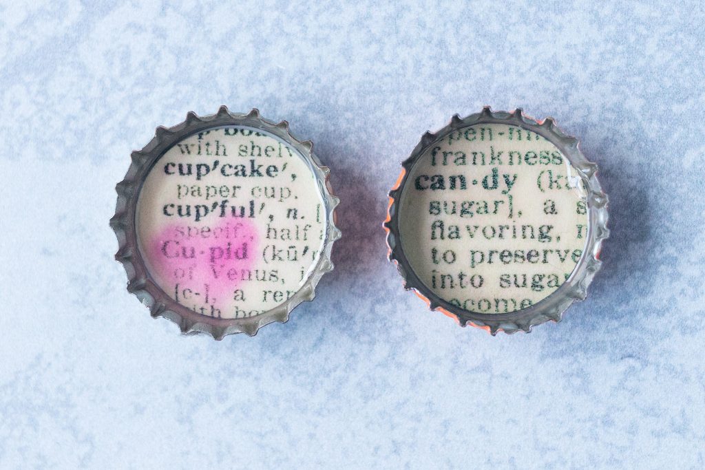 DIY Valentine's Day Dictionary Page Magnets Rose Clearfield