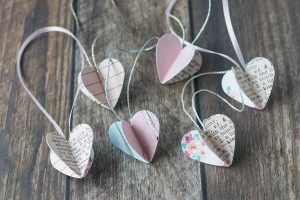Valentine's Day Paper Heart Ornaments