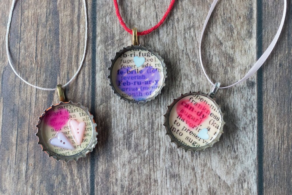 DIY Valentine's Day Bottle Cap Ornaments