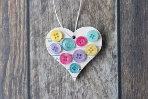 DIY Valentine's Day Wooden Heart Ornaments