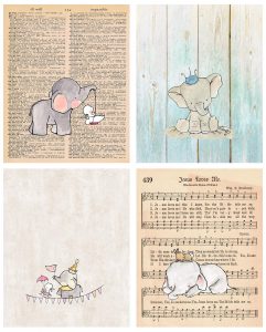 Elephant Nursery Decor Collage