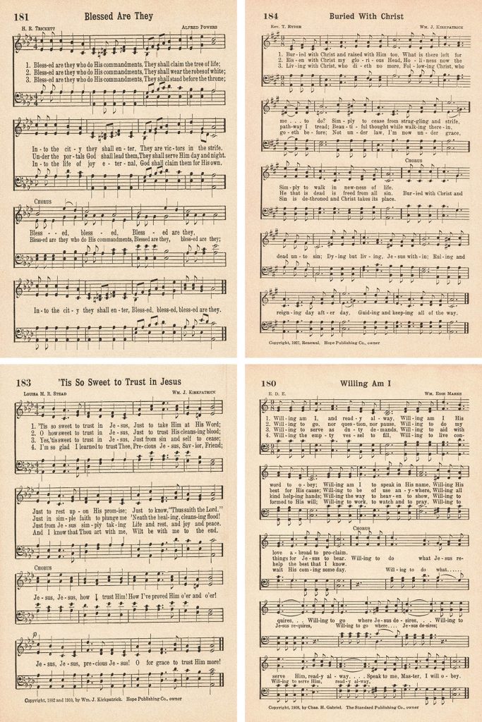 Favorite Hymns Baptism Collage