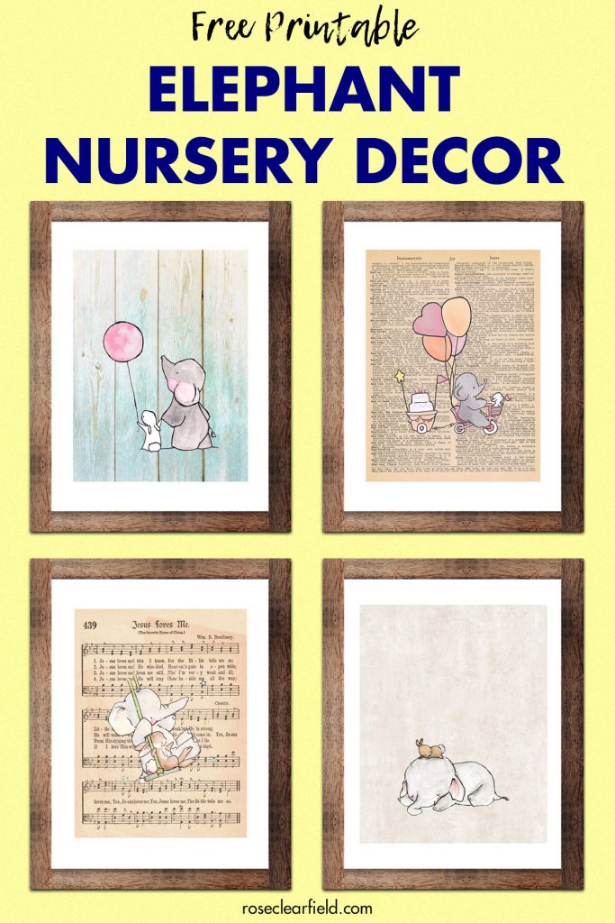 Free Printable Elephant Nursery Decor • Rose Clearfield