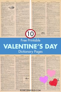 Free Printable Valentine's Day Dictionary Pages