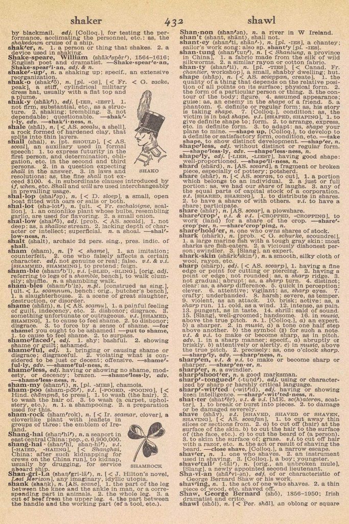 Shamrock Vintage Dictionary Page