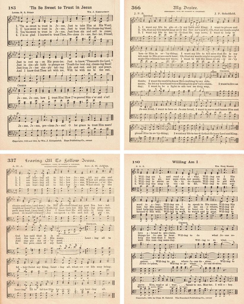 Vintage Hymns About Baptism 8x10 Collage