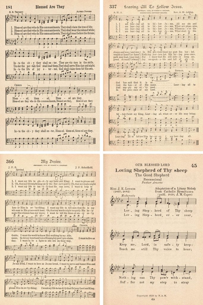 Free Printable Vintage Hymns For Baptism Rose Clearfield