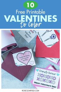 10 Free Printable Valentines to Color