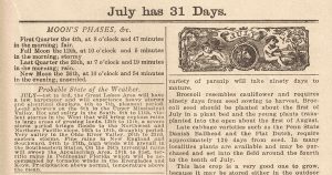 Agricultural Almanac 1938 July Info