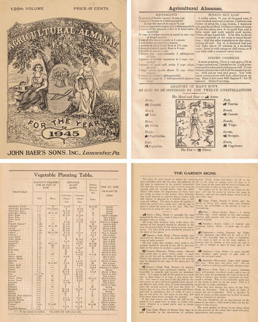 Agricultural Almanac Pages Collage