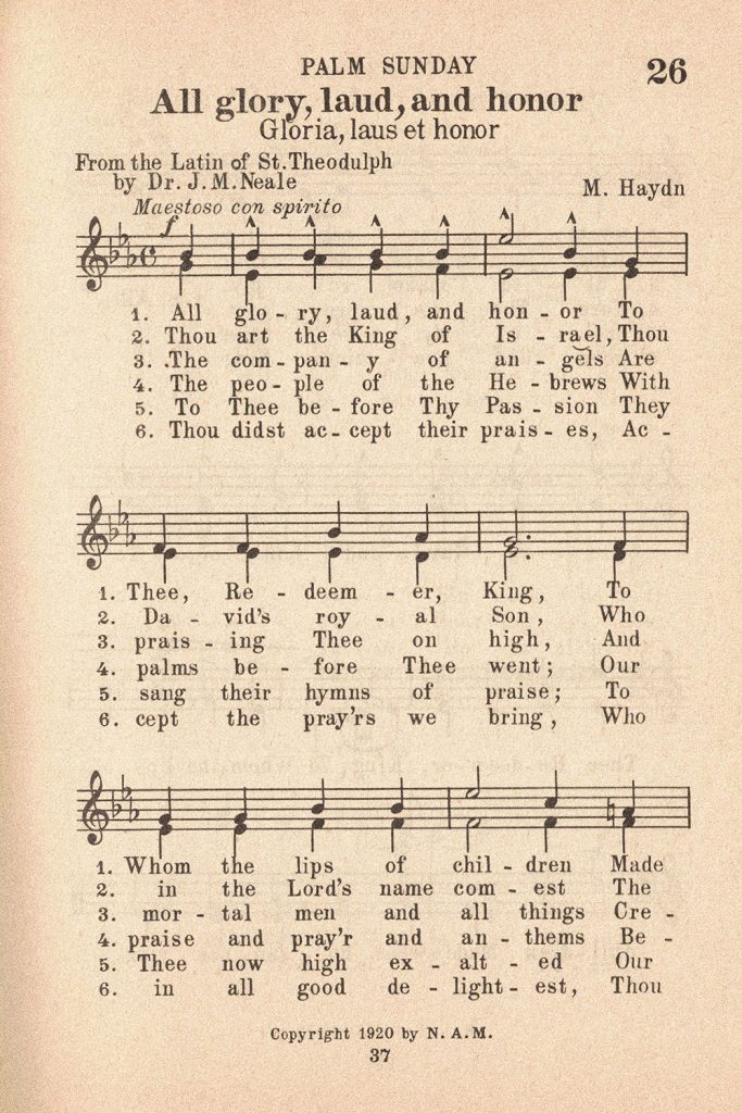 Catholic Hymnal All Glory, Laud, and Honor