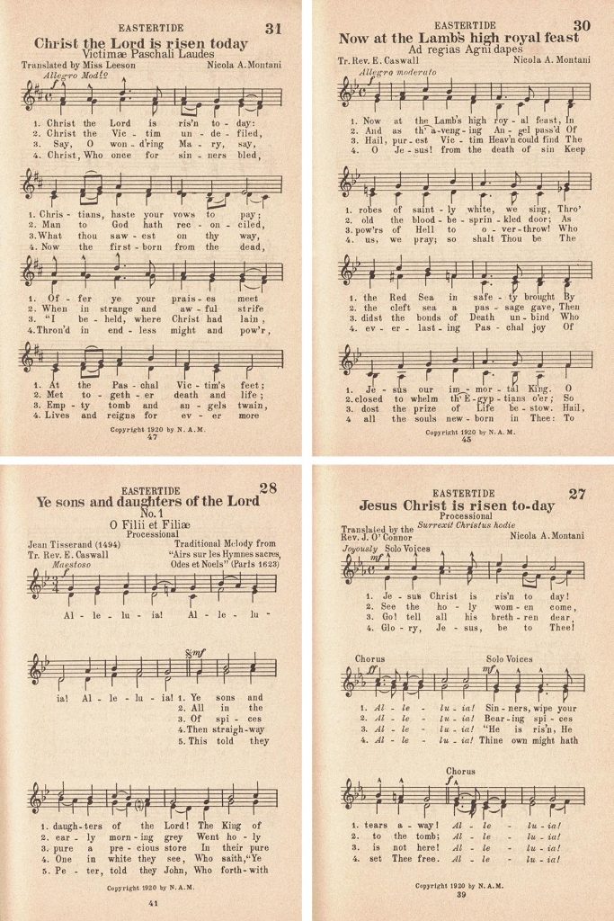 Catholic Hymnal Easter Hymns Collage