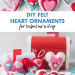 DIY Felt Heart Ornaments for Valentine's Day