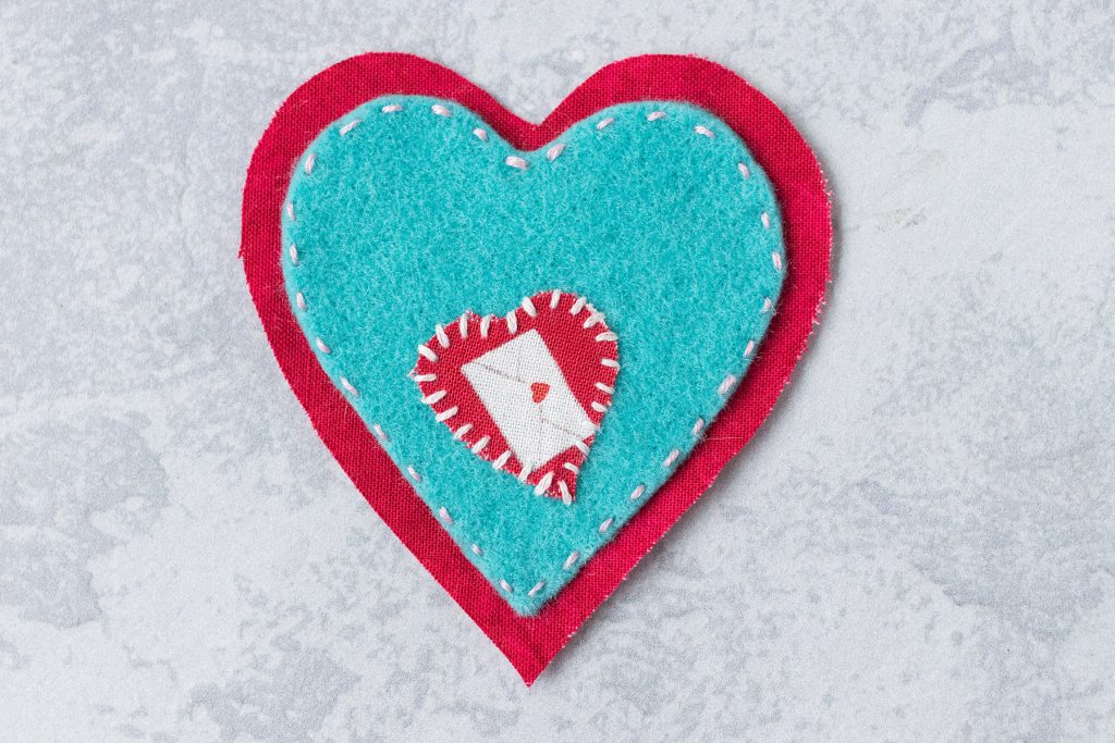 DIY Felt Heart Ornaments in Progress