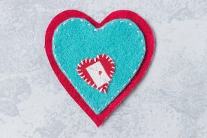 DIY Felt Heart Ornaments in Progress